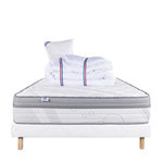 LUXURY LITERIE Ensemble literie ressorts, Relaxation Ferme, Blanc. Coloris disponibles : Blanc