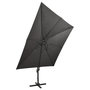 Voir la diapositive 4 : VIDAXL Parasol de jardin en porte-a-faux avec mat et lumieres LED