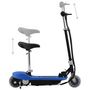 Voir la diapositive 2 : VIDAXL Trottinette électrique avec siège 120 W Bleu