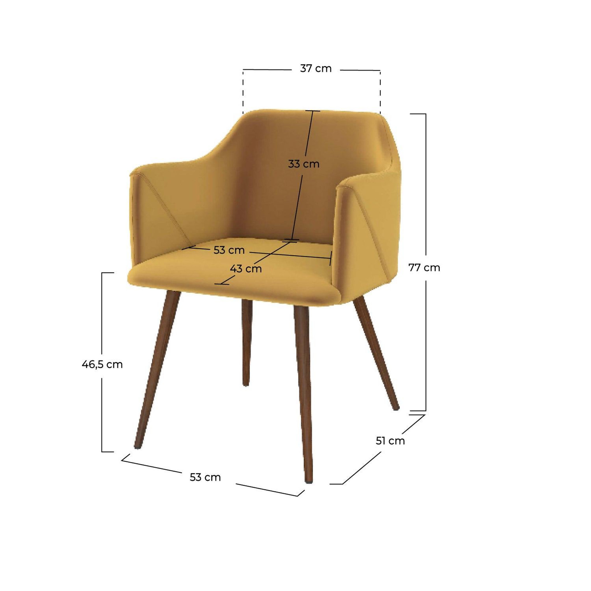 Voir la diapositive 4 : MAISON PAVANE Lot de 2 chaises avec accoudoirs en velours jaune moutarde-daisy
