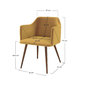 Voir la diapositive 4 : MAISON PAVANE Lot de 2 chaises avec accoudoirs en velours jaune moutarde-Daisy