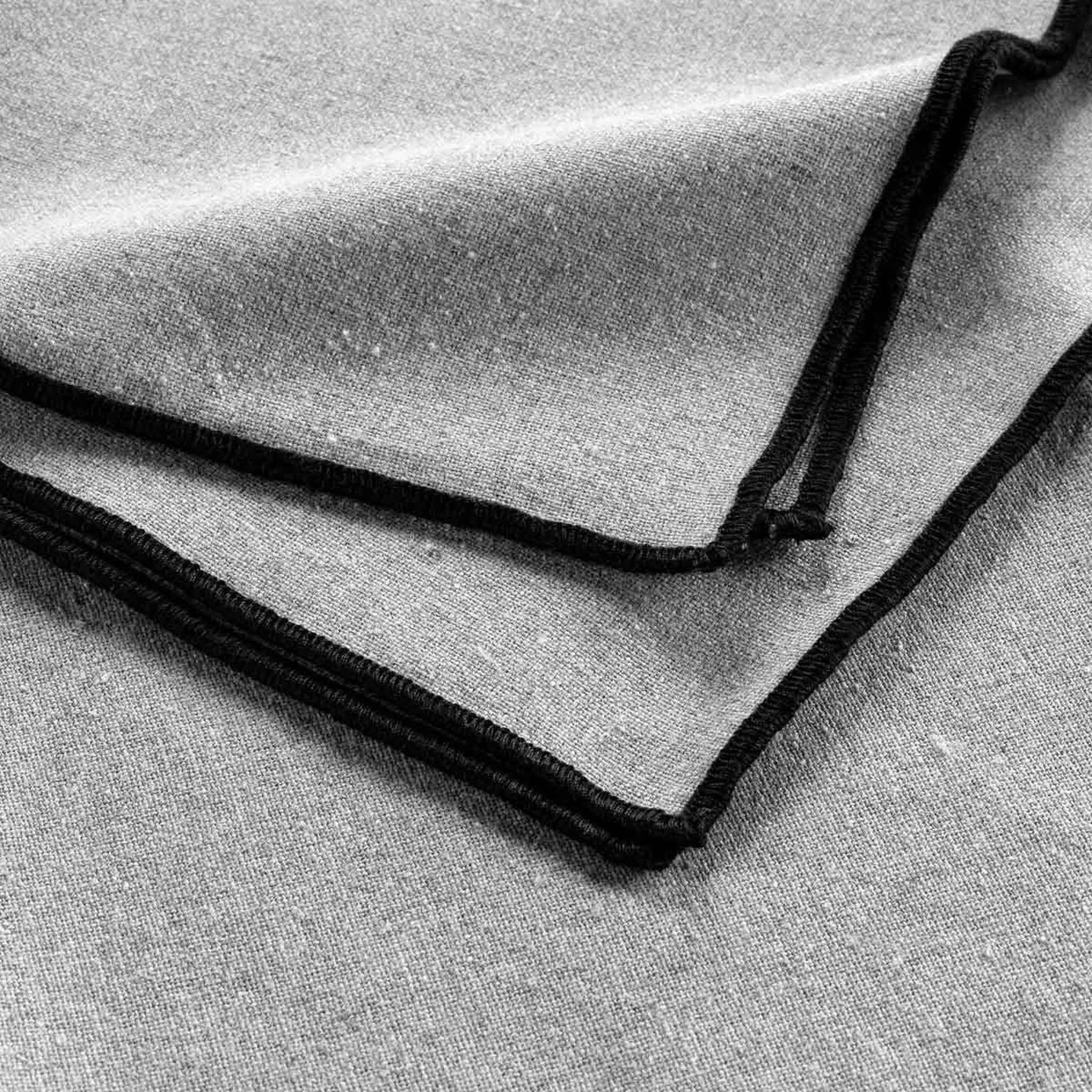 Voir la diapositive 2 : Douceur d'Intérieur Lot de 3 serviettes de table  mistraline  40x40cm gris chiné
