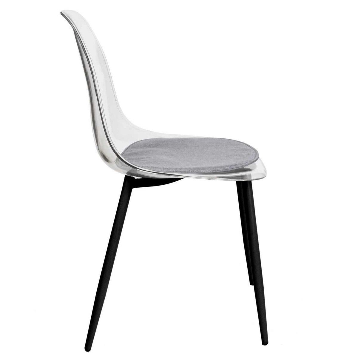 TOILINUX Lot de 2 Chaises design transparent Lilia - Noir