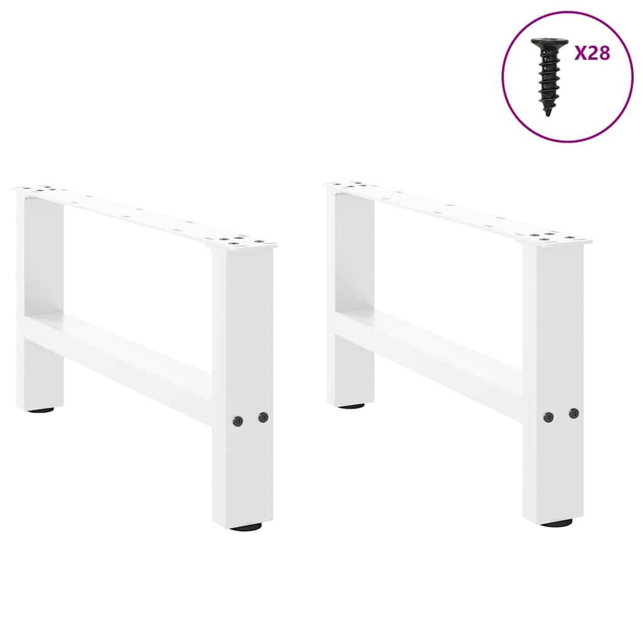 Voir la diapositive 4 : VIDAXL Pieds de table basse blanc 2 pcs 70x(30-31) cm acier