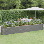 VIDAXL Lit sureleve de jardin Acier enduit de poudre 440x80x68 cm gris