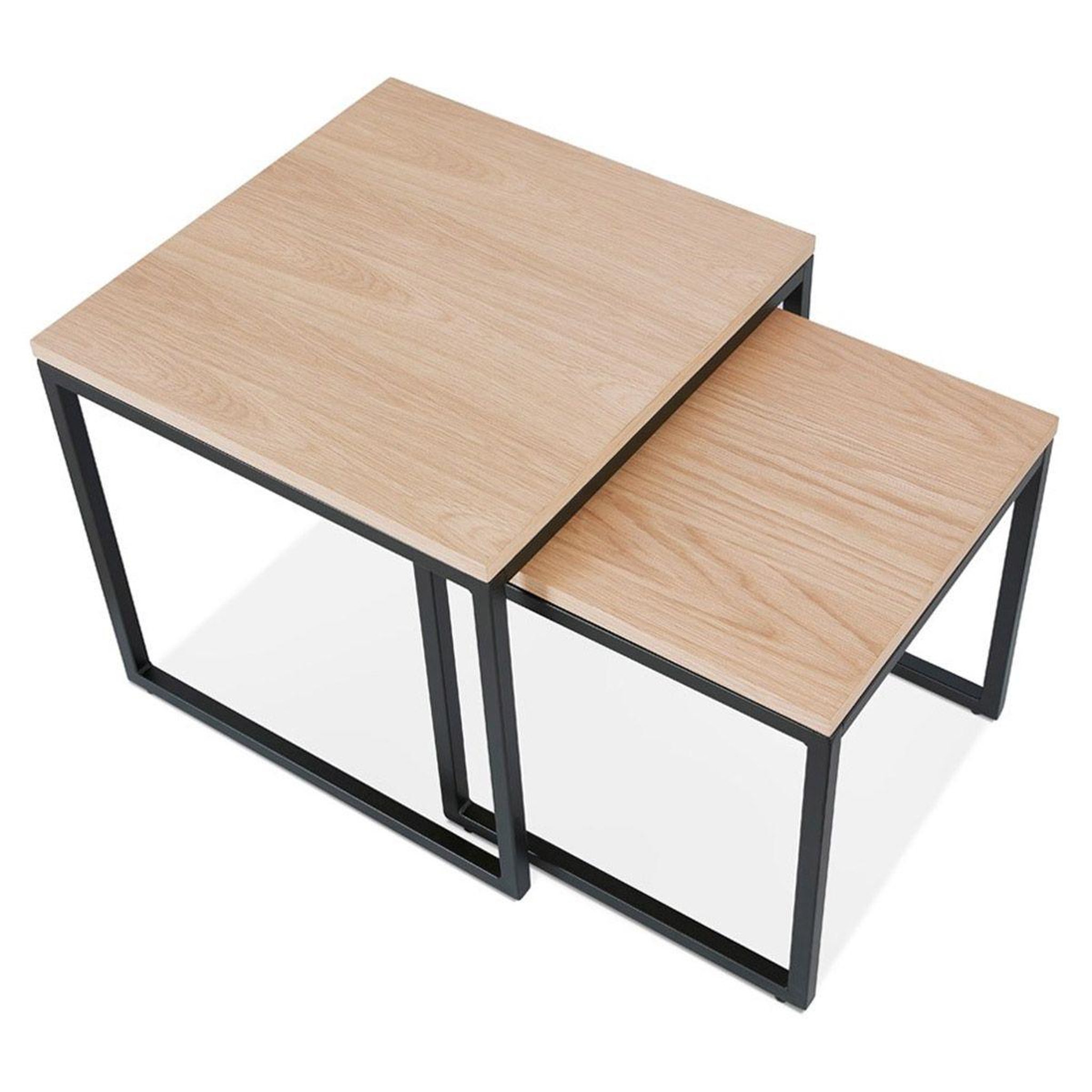 Voir la diapositive 3 : Paris Prix Lot de 2 tables gigognes bois  lyna  50cm naturel