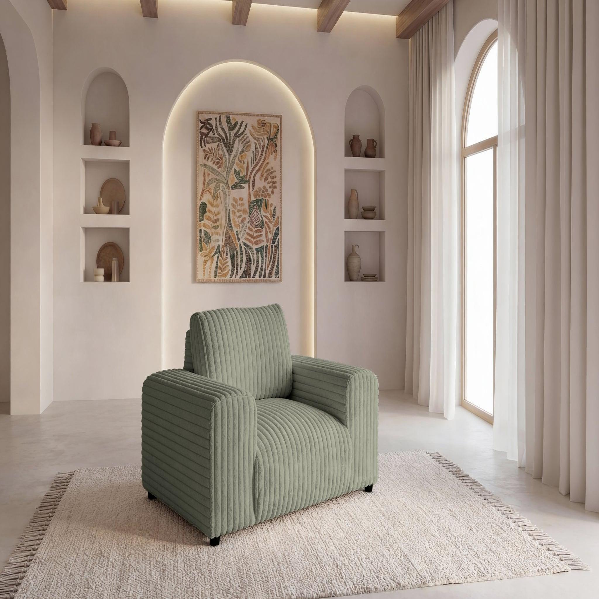 Voir la diapositive 2 : CASANOVA PARIS Caisa - fauteuil en velours côtelé