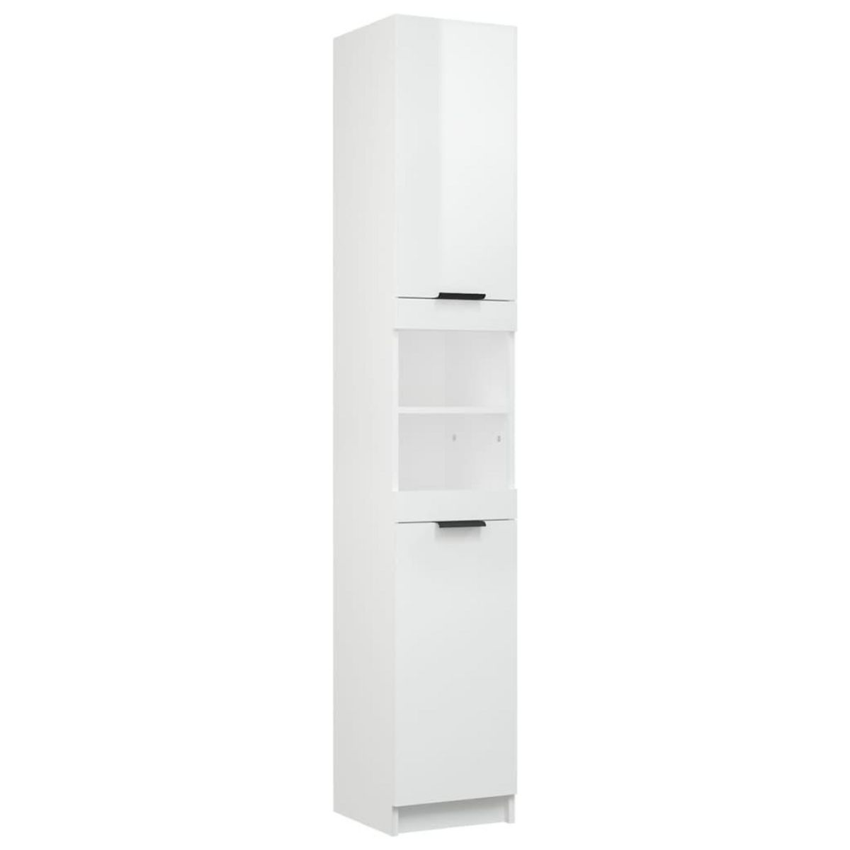VIDAXL Armoire de salle de bain blanc brillant 32x34x188,5 cm