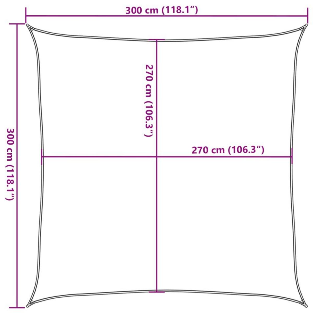 VIDAXL Voile d'ombrage 160 g/m^2 Orange 3x3 m PEHD