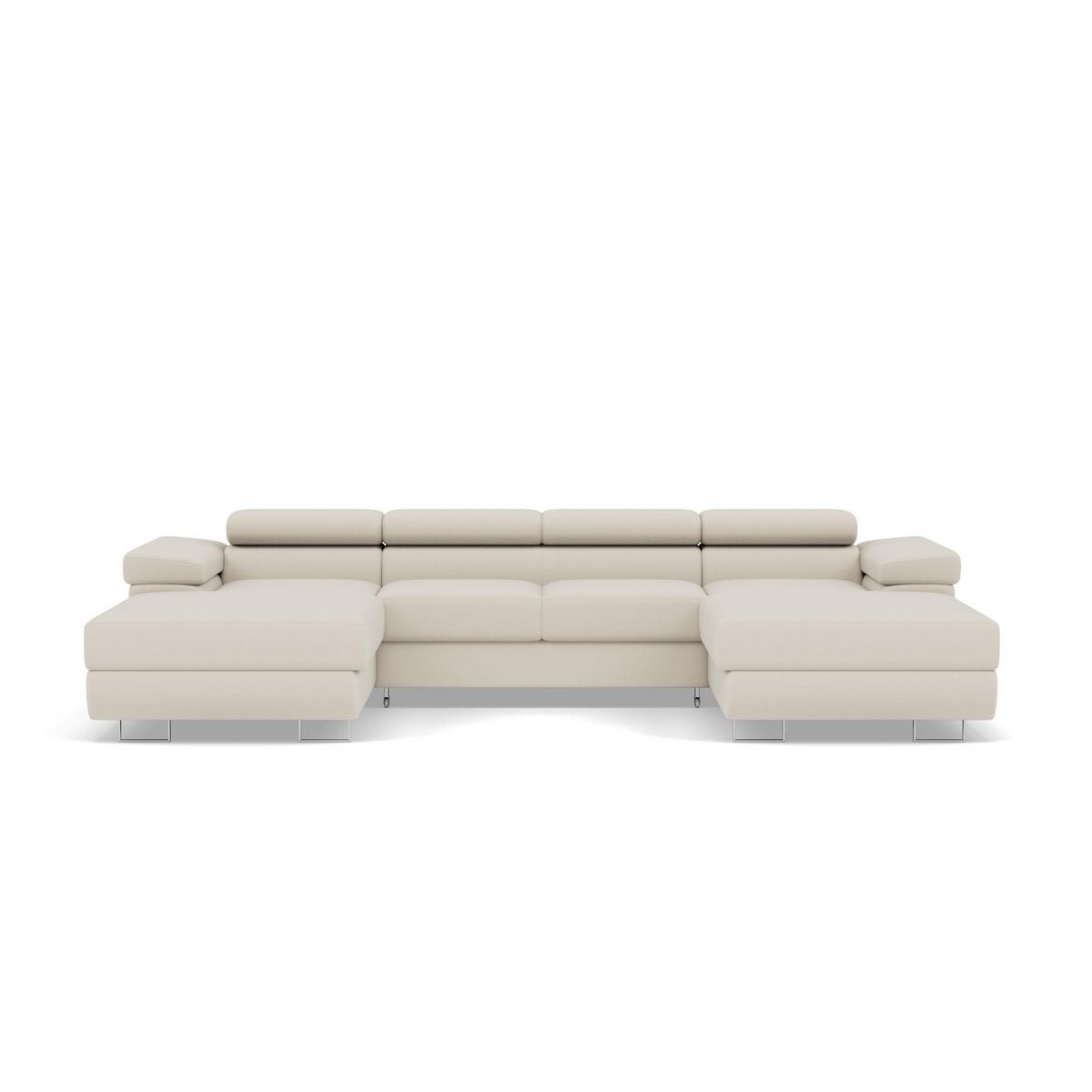 BEST MOBILIER Pablo - canapé panoramique en u - 7 places - convertible avec coffres et têtières réglables - en velours