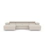Voir la diapositive 5 : BEST MOBILIER Pablo - canapé panoramique en u - 7 places - convertible avec coffres et têtières réglables - en velours