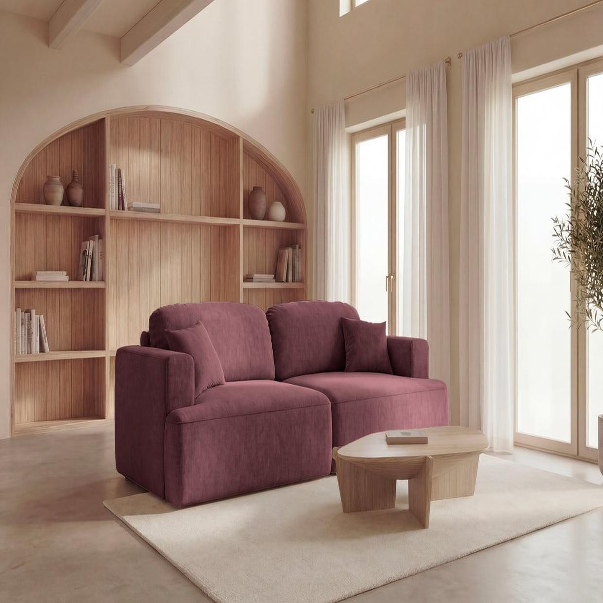 Voir la diapositive 2 : CASANOVA PARIS Chiara - canapé droit convertible tissu velours 3 places