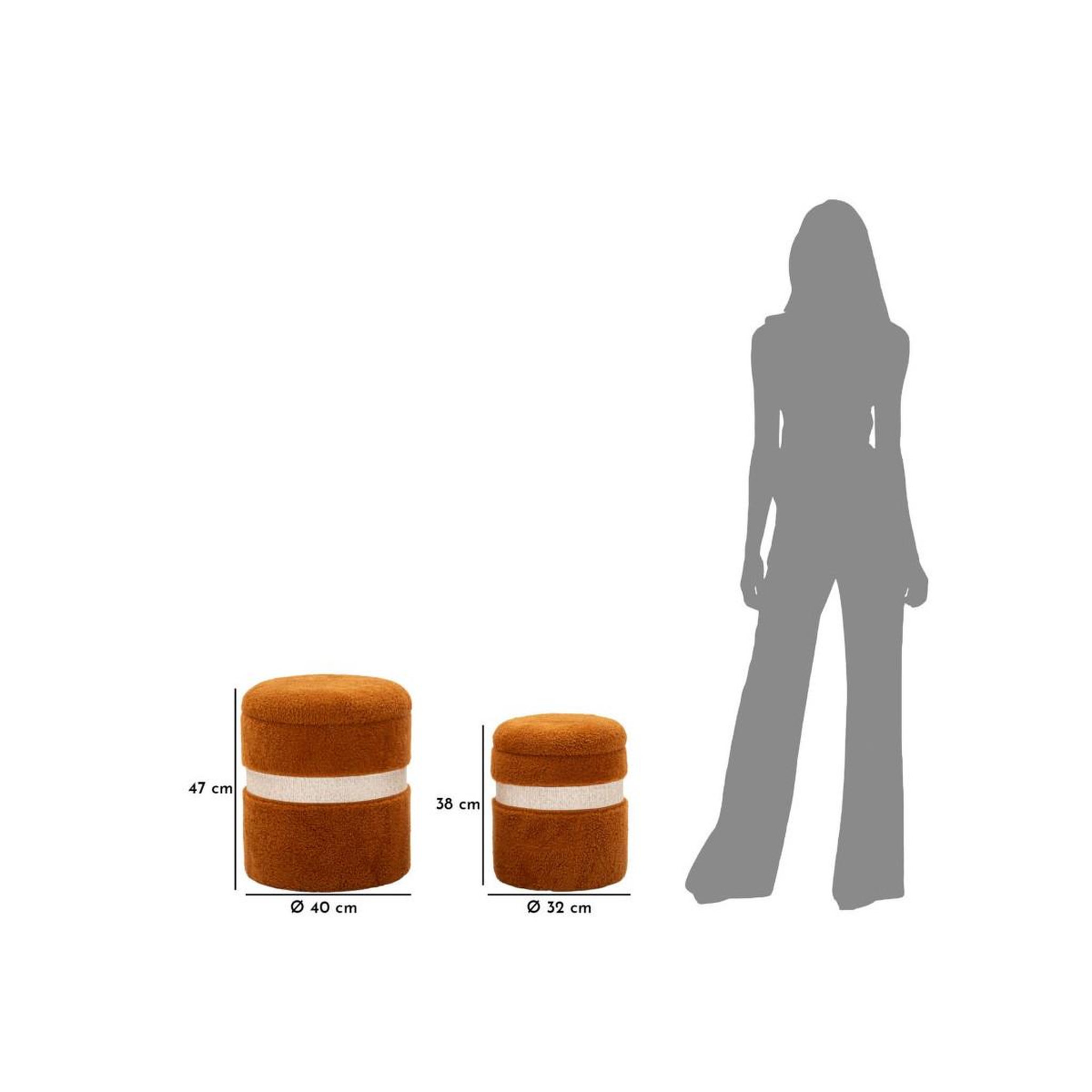 Voir la diapositive 6 : Paris Prix Lot de 2 poufs coffres  saint moritz  47cm marron