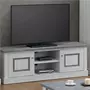 KASALINEA Meuble TV 155 cm couleur chêne clair et gris EMMETT-L 155 x P 45 x H 54,8 cm- Gris