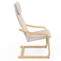 Voir la diapositive 4 : ID MARKET Fauteuil NILS bois façon hêtre et coussin tissu beige
