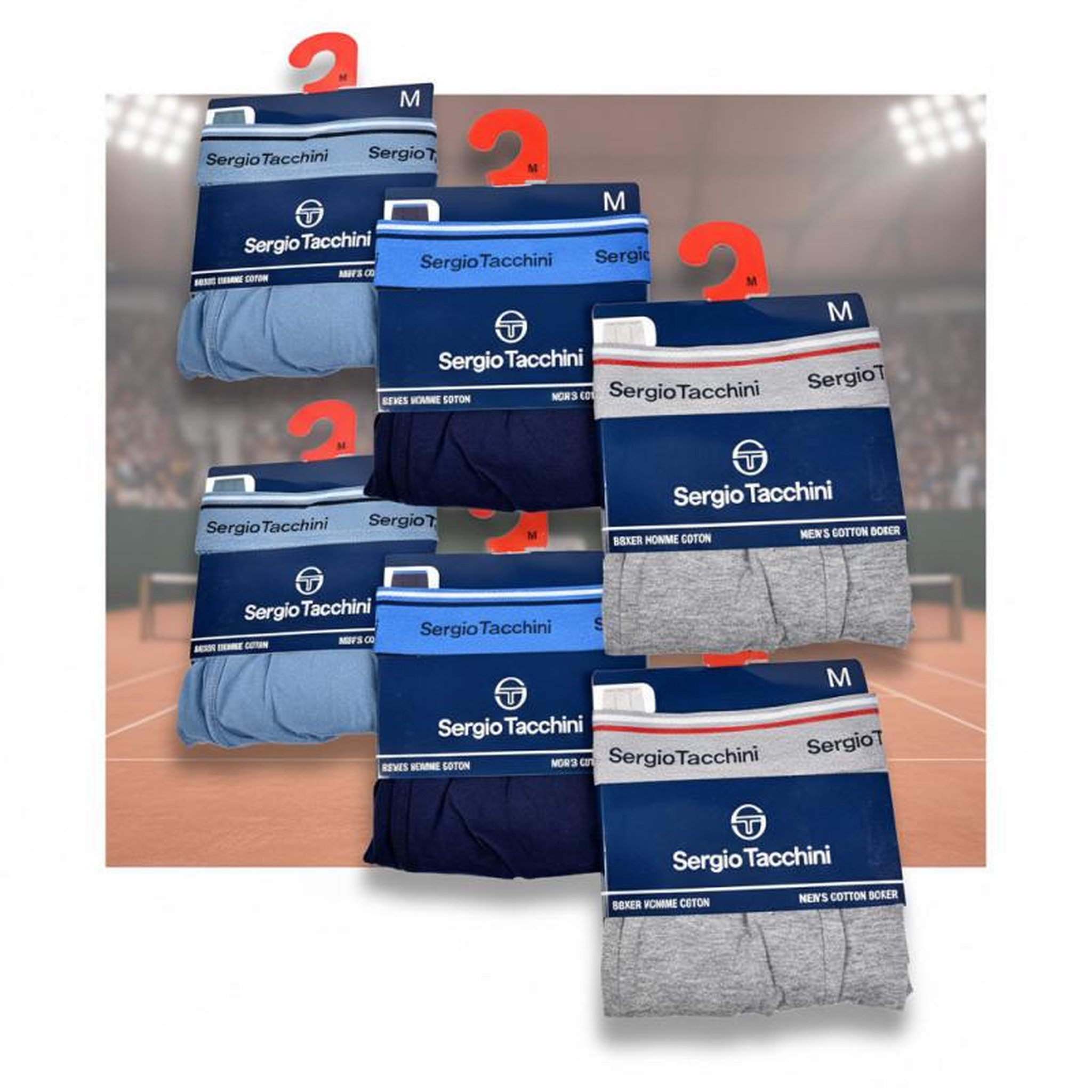 Voir la diapositive 5 : SERGIO TACCHINI Sergio Tacchini Pack de Boxers Homme Lot de 6
