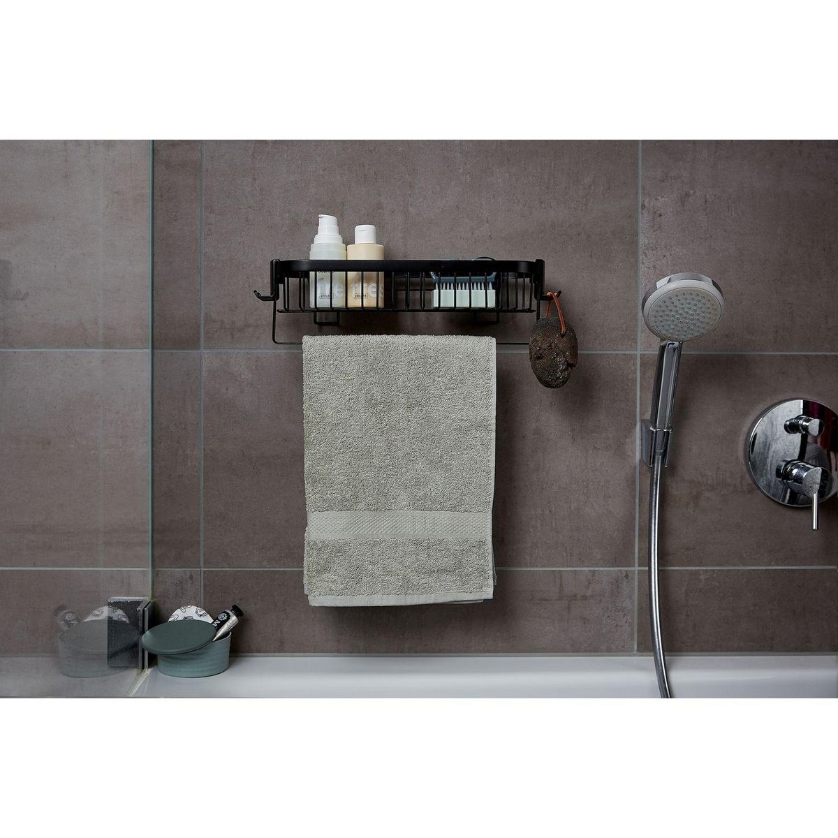 Wenko Etagère murale de salle de bain indus Classic - L. 35 cm - Noir