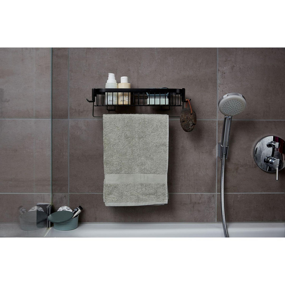 Wenko Etagère murale de salle de bain indus Classic - L. 35 cm - Noir