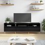 Voir la diapositive 1 : VIDAXL Meuble TV noir 150x30x44,5 cm bois d'ingenierie