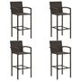Voir la diapositive 3 : VIDAXL Ensemble de bar d'exterieur 5 pcs accoudoir Poly rotin Marron