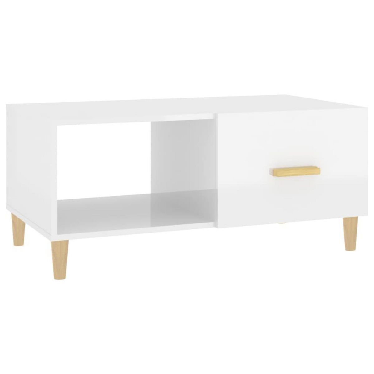 VIDAXL Table basse Blanc brillant 89,5x50x40 cm Bois d'ingenierie
