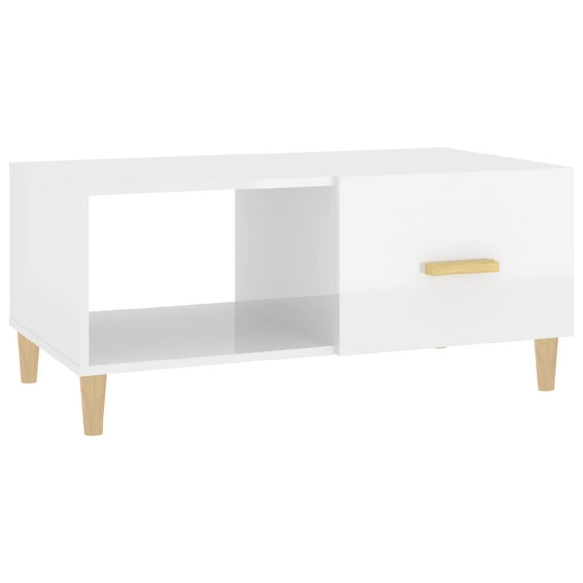 VIDAXL Table basse Blanc brillant 89,5x50x40 cm Bois d'ingenierie