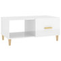 Voir la diapositive 2 : VIDAXL Table basse Blanc brillant 89,5x50x40 cm Bois d'ingenierie