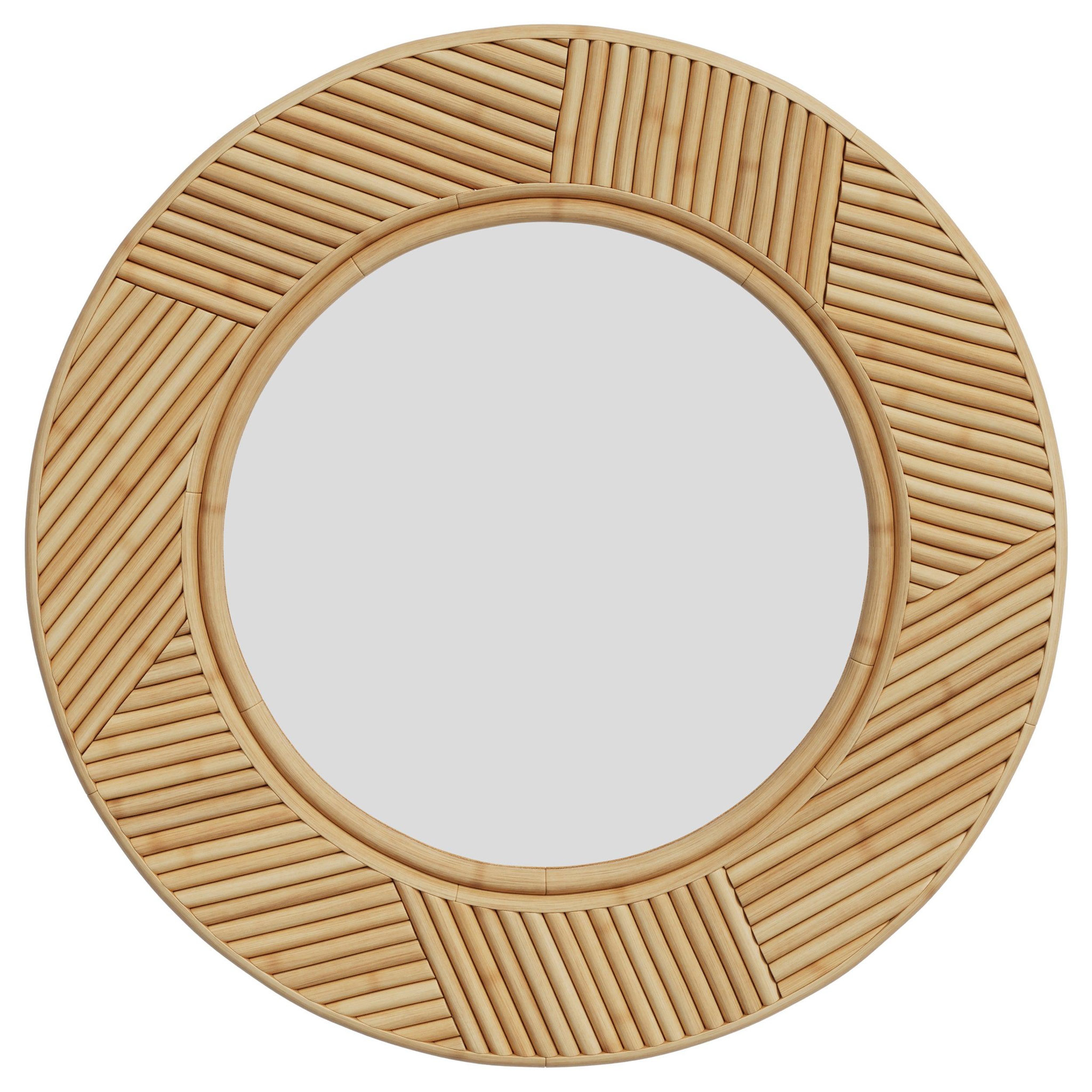 Voir la diapositive 2 : MAISON PAVANE Miroir rond en rotin naturel d40,5 cm-lapta