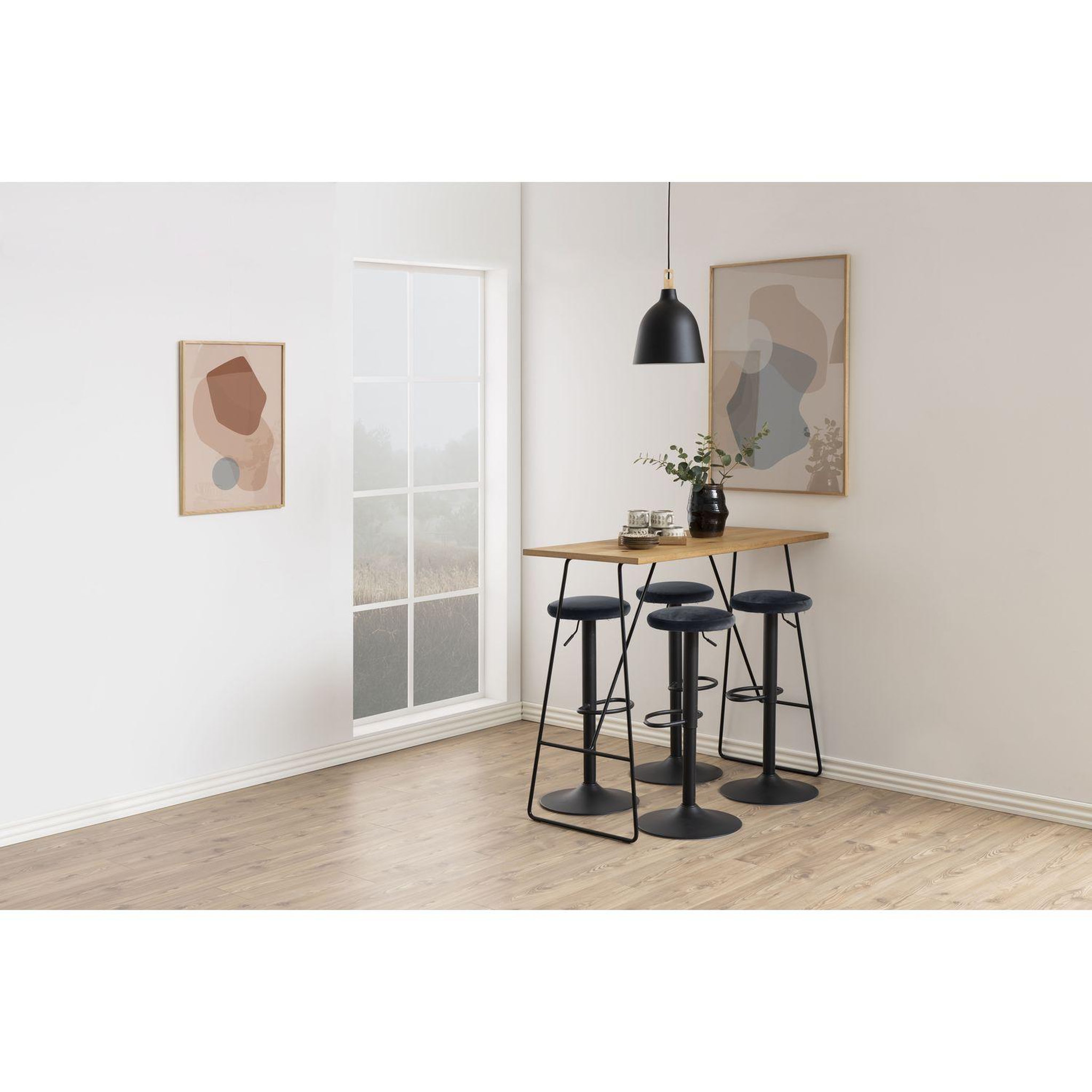 Voir la diapositive 2 : TOILINUX Lot de 2 tabourets de bar finch avec repose pieds et hauteur réglable en tissu et métal