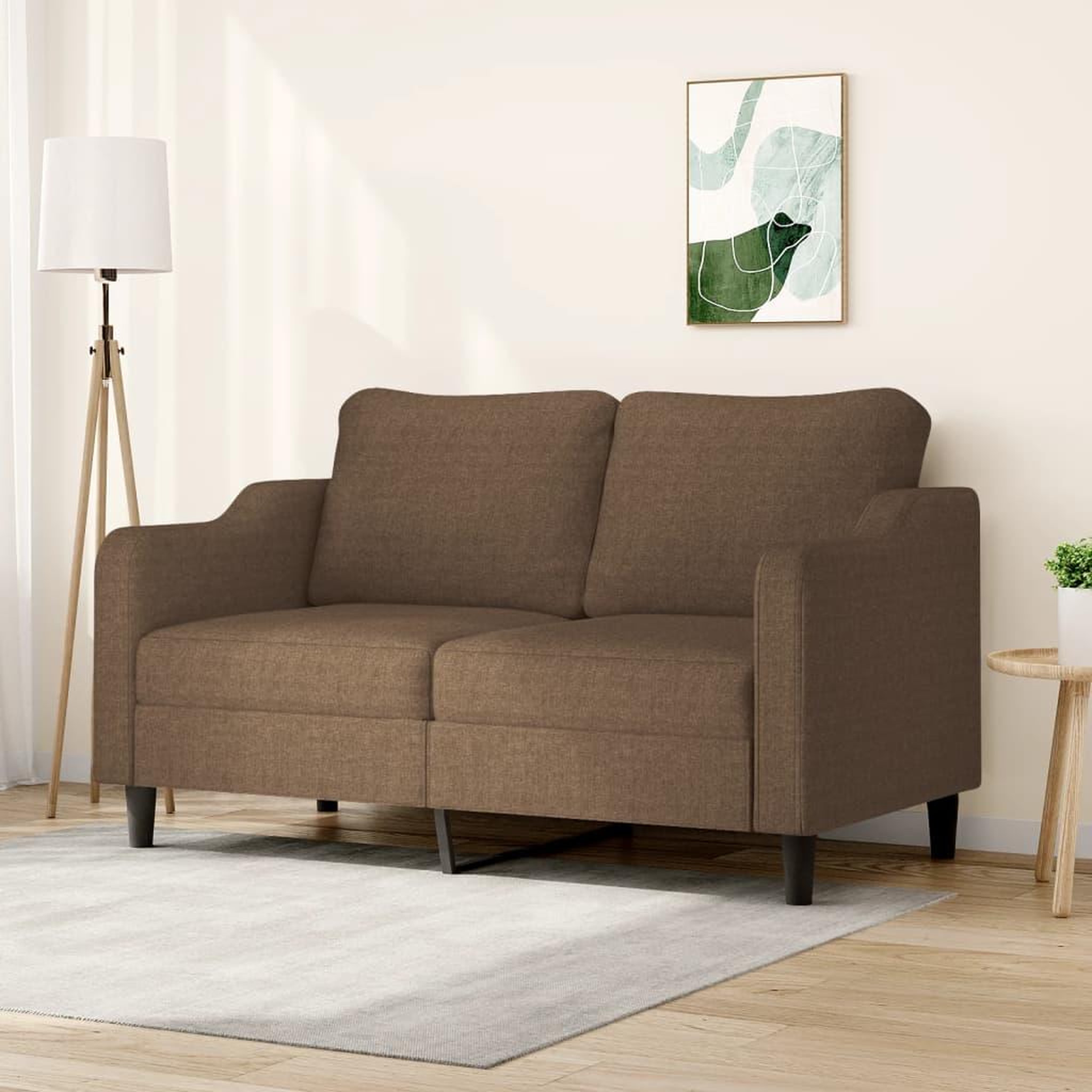 VIDAXL Canape a 2 places Marron 140 cm Tissu