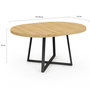 Voir la diapositive 5 : ID MARKET Table à manger extensible ronde SELMA 4-8 personnes bois et noir 110-150 cm