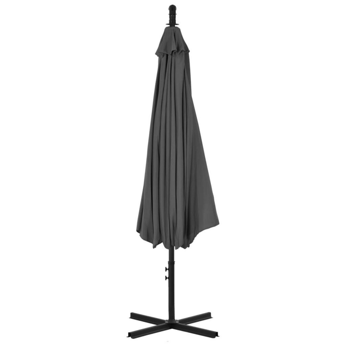 VIDAXL Parasol de jardin en porte-a-feux avec mat en acier anthracite
