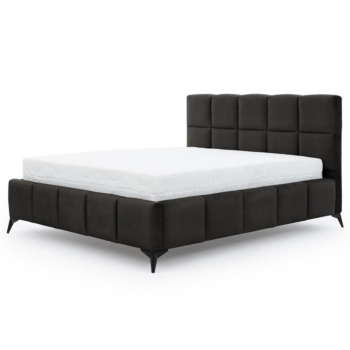 BEST MOBILIER Millie - lit coffre - 160x200 cm - sommier inclus - en velours