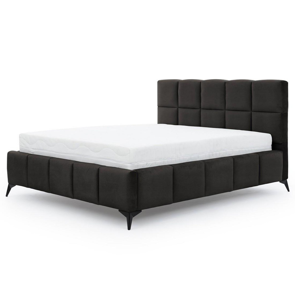 BEST MOBILIER Millie - lit coffre - 160x200 cm - sommier inclus - en velours