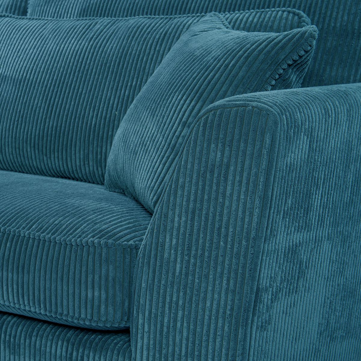 Canapé d'angle gauche 5 places ISA tissu velours, confort moelleux