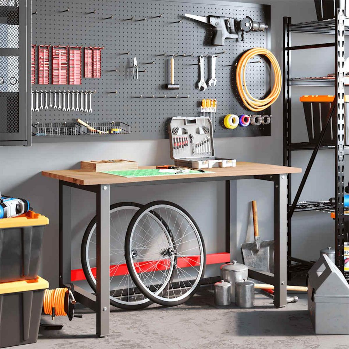 VIDAXL Etabli marron clair 140x60x81,5 cm bois de chene massif