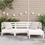 Voir la diapositive 3 : VIDAXL Canape de jardin 3 places et repose-pied blanc bois pin massif