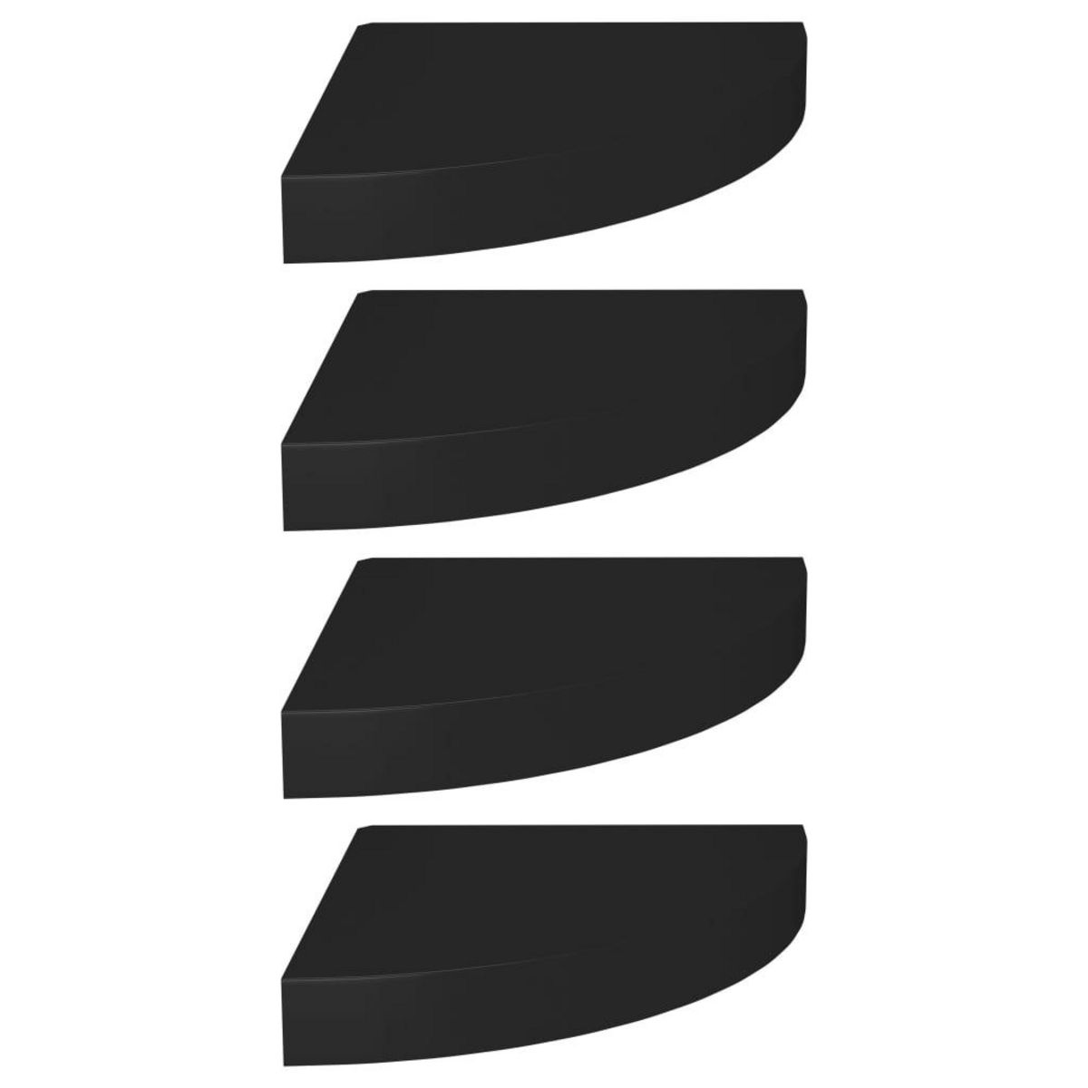 VIDAXL Etageres d'angle flottantes 4 pcs noir 25x25x3,8 cm MDF