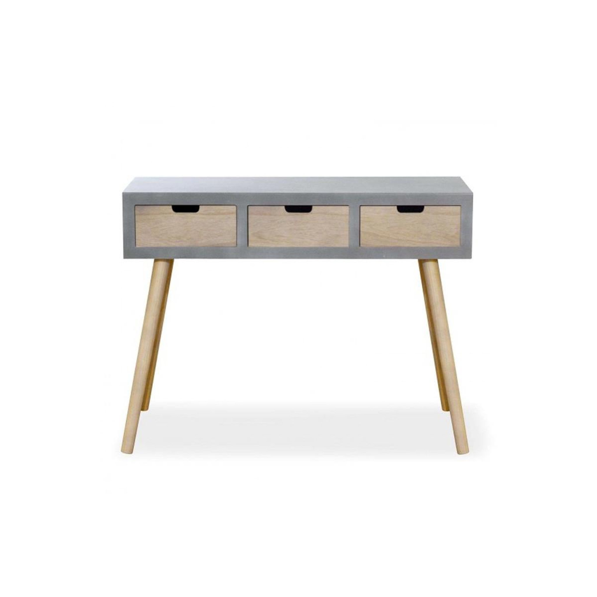 Voir la diapositive 3 : Paris Prix Console scandinave 3 tiroirs  kim  100cm gris