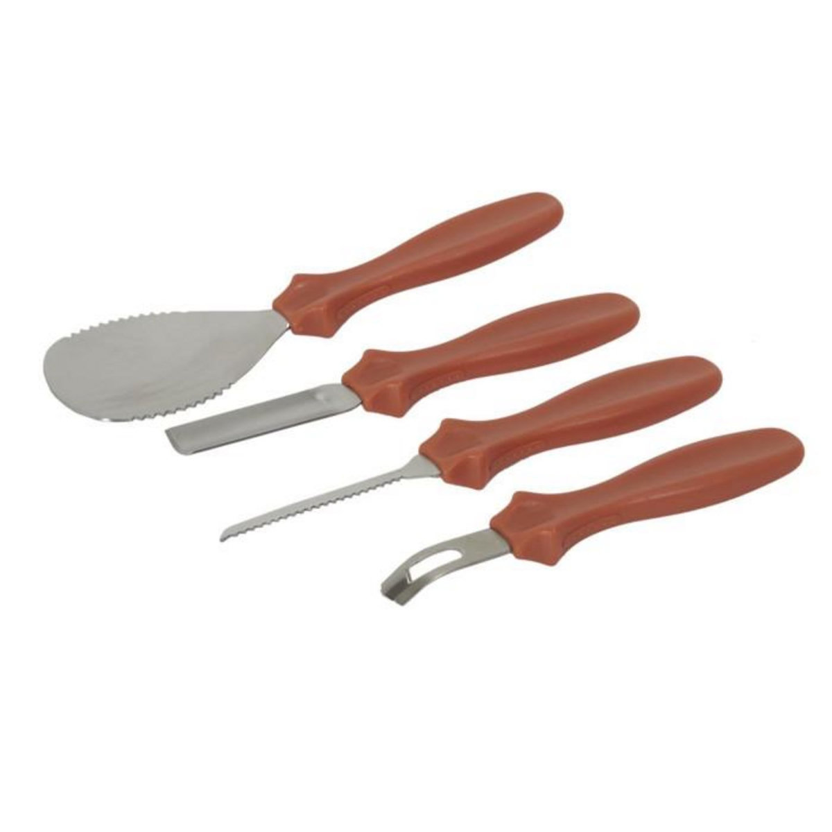 Paris Prix Lot de 4 Ustensiles de Sculpture  Citrouille  27cm Orange