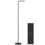 Voir la diapositive 1 : HOMCOM Lampadaire LED sur pied - tête rotative 350° - réglable télécommande métal noir