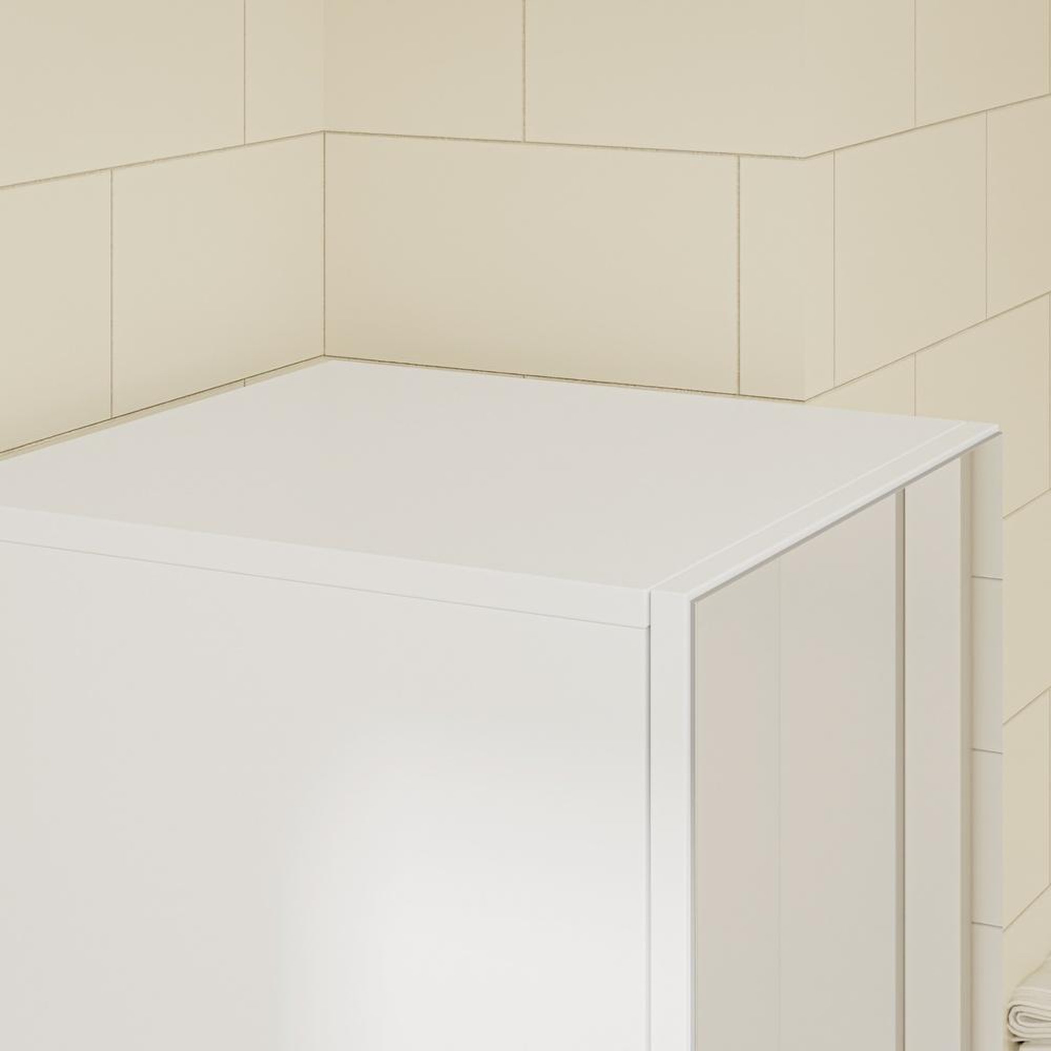 Voir la diapositive 4 : SOBUY Armoire haute de salle de bain avec miroir et tiroirs, blanc, 30x30x180,5 cm, bzr240-e-w