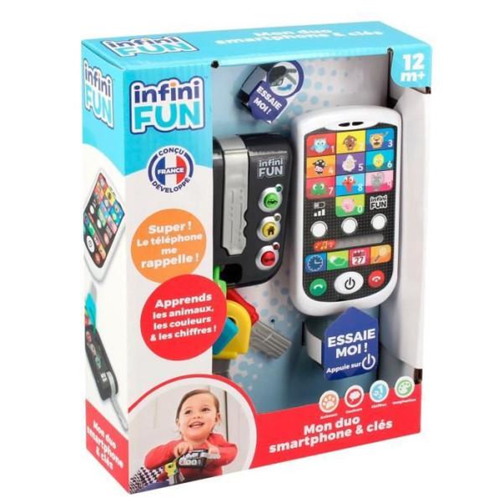 Voir la diapositive 2 : Smartphone et Clés - KD - Mon Duo Smartphone et Clefs - Apprentissage des animaux, chiffres et couleurs