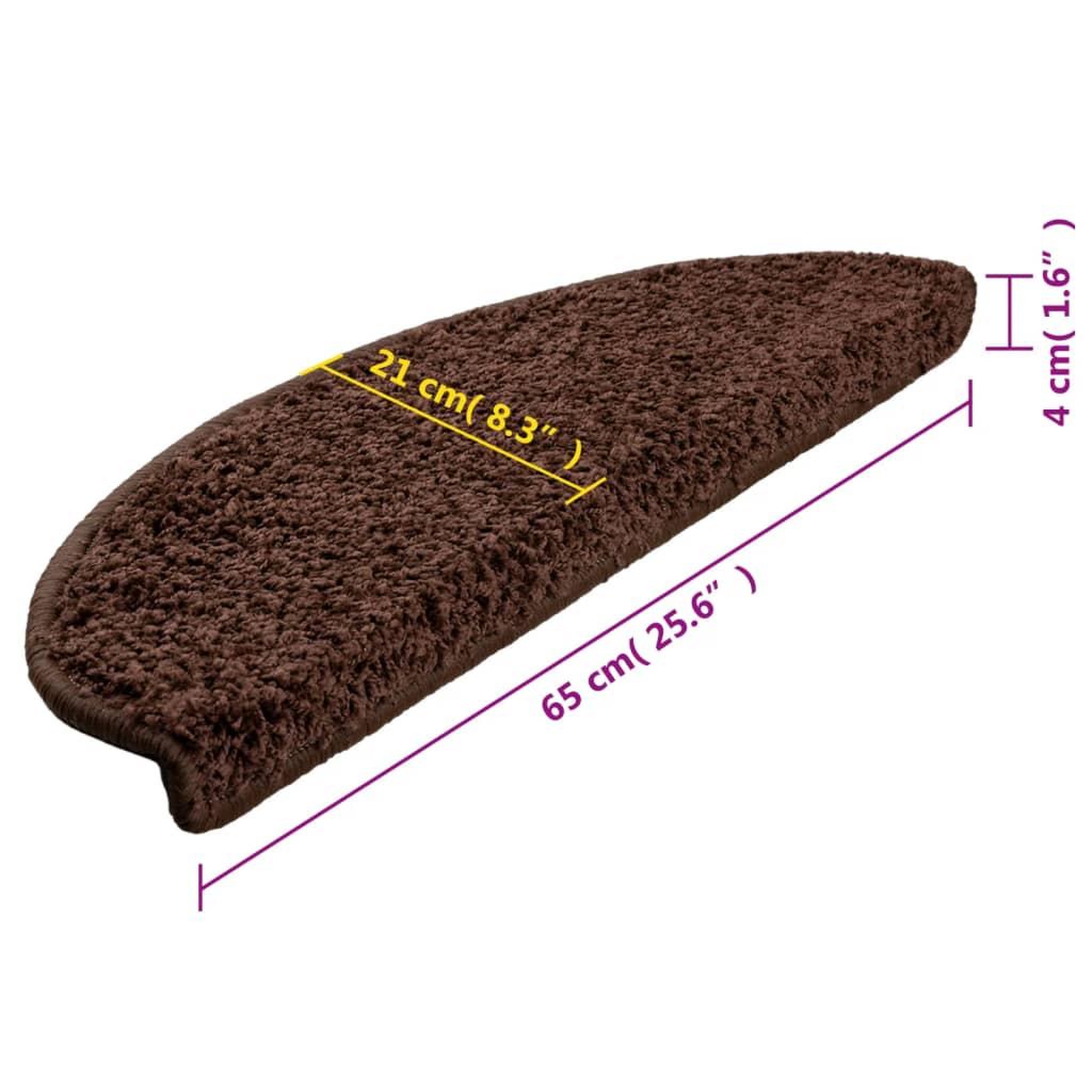 Voir la diapositive 6 : VIDAXL Tapis d'escalier 15 pcs marron 65x21x4 cm