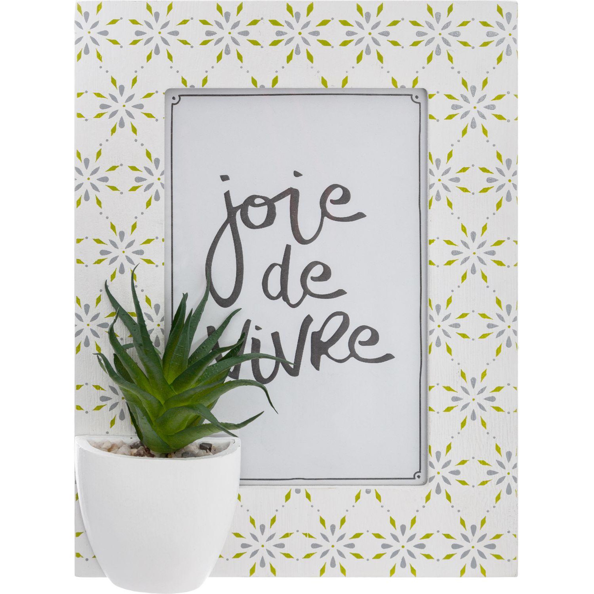 Voir la diapositive 2 : ATMOSPHERA Cadre photo tropical Cactus - Blanc