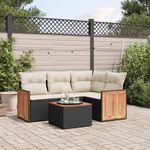 VIDAXL Salon de jardin 5 pcs avec coussins noir resine tressee