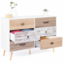 Voir la diapositive 4 : ID MARKET Commode 6 tiroirs BAHIA 115 cm scandinave