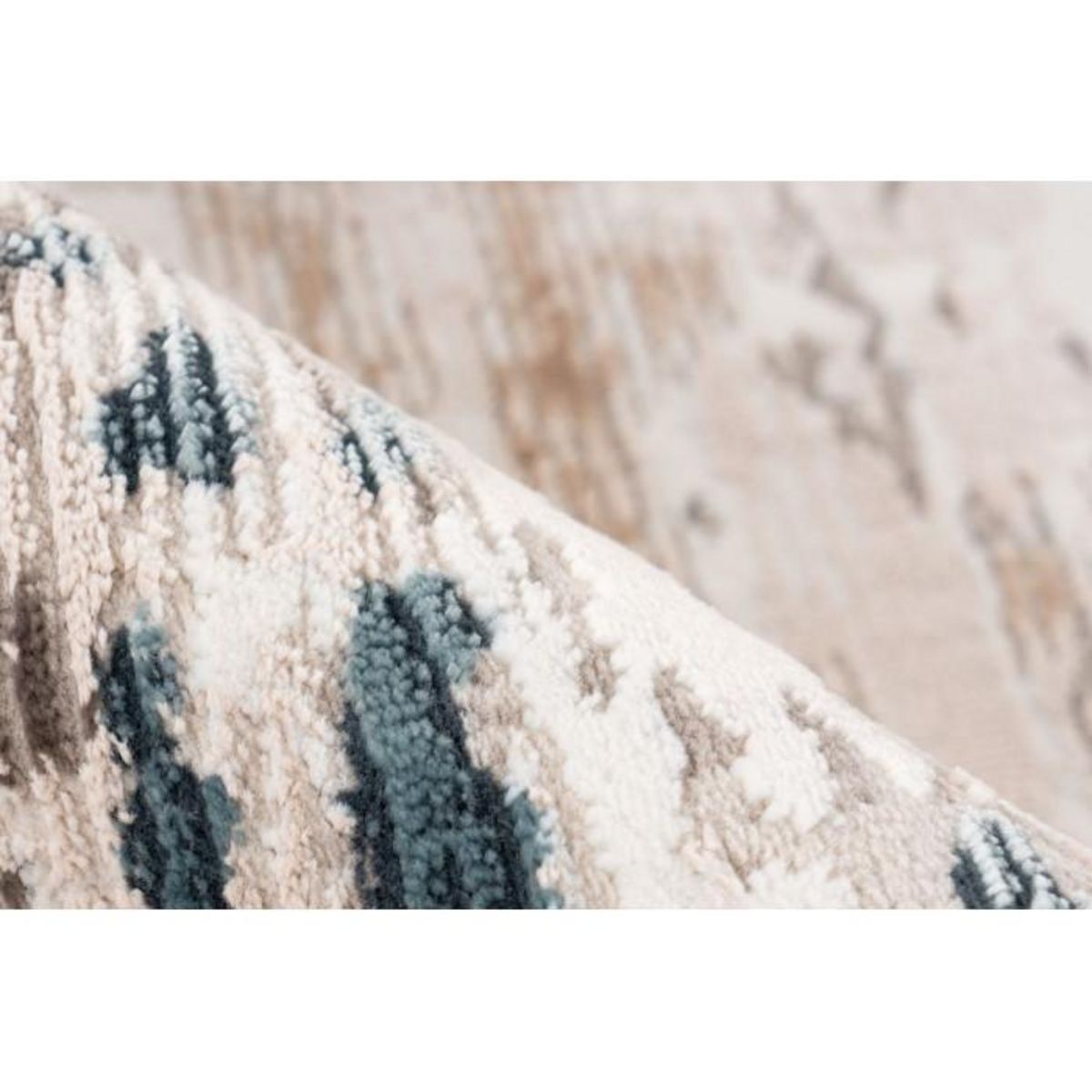 Paris Prix Tapis Vintage à Franges  Akropolis III  Gris & Bleu