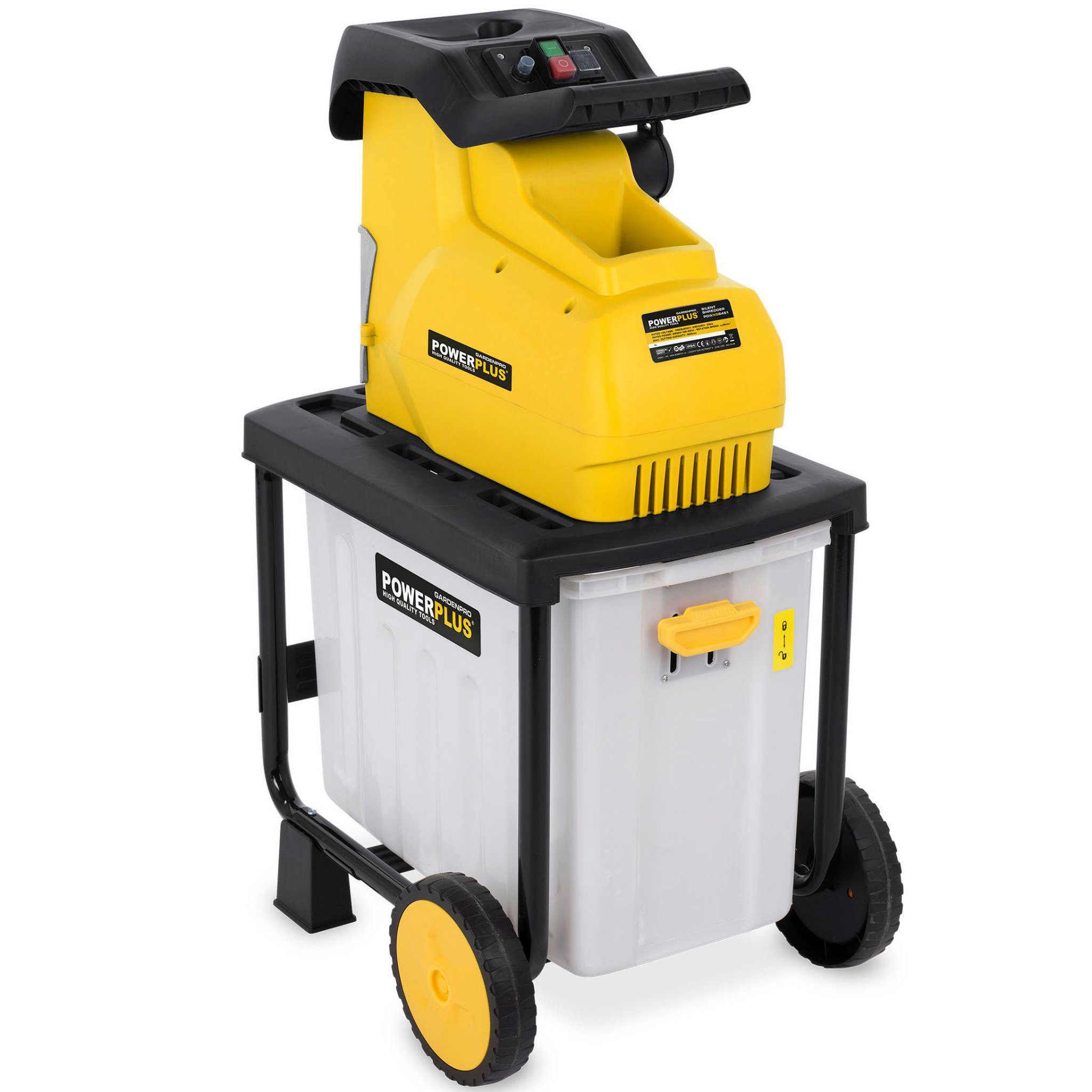 Voir la diapositive 2 : POWERPLUS Broyeur végétaux avec engrenage 2800w
