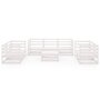 Voir la diapositive 3 : VIDAXL Salon de jardin 8 pcs Blanc Bois de pin massif